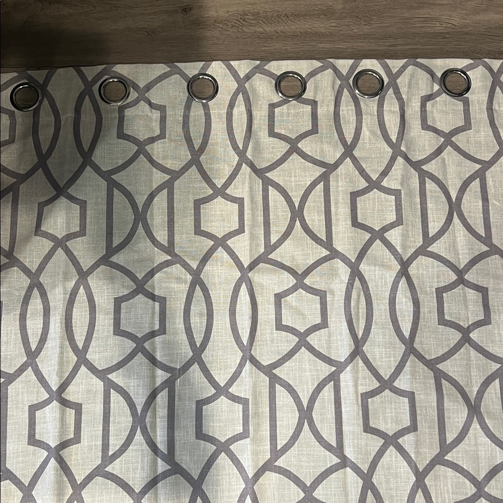 Elegant Gray Patterned Curtain panels 96inch length (FOUR panels)